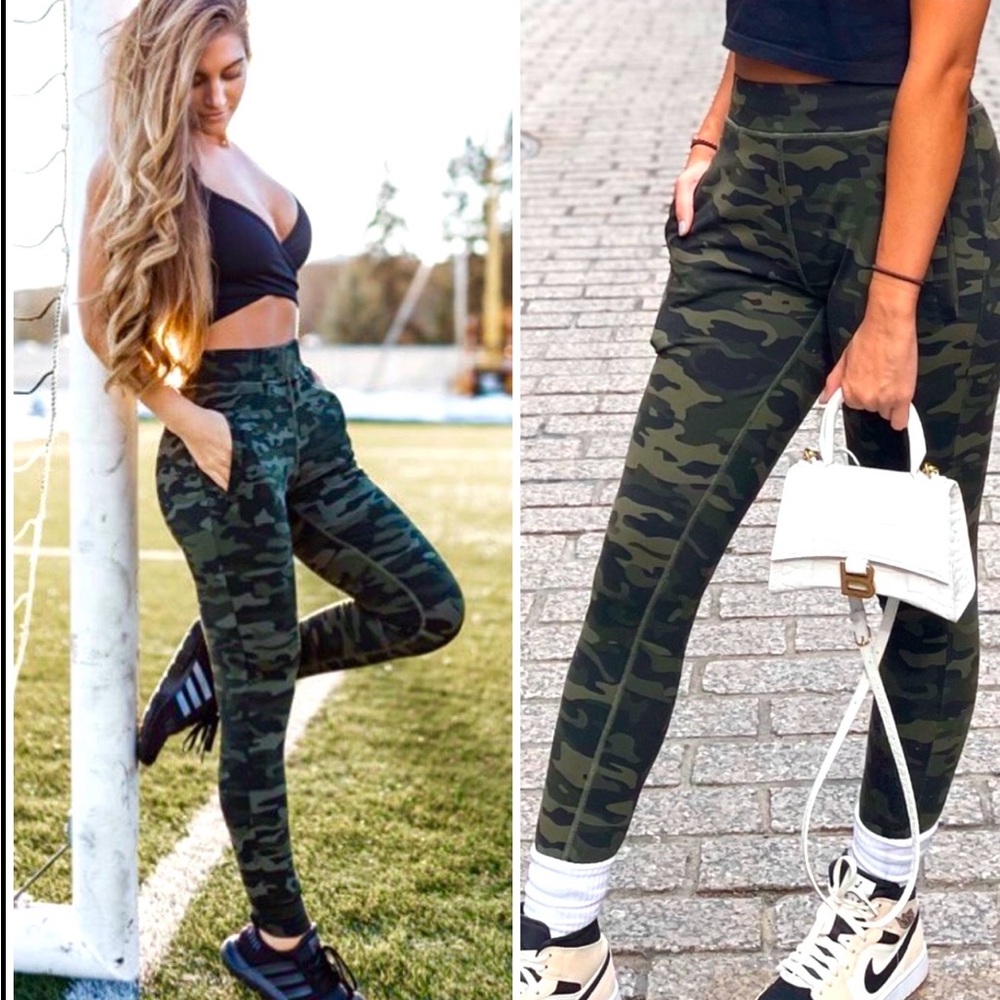 🔥RARE🐺 ALPHALETE GREEN CAMO JOGGERS LEGGINGS XS